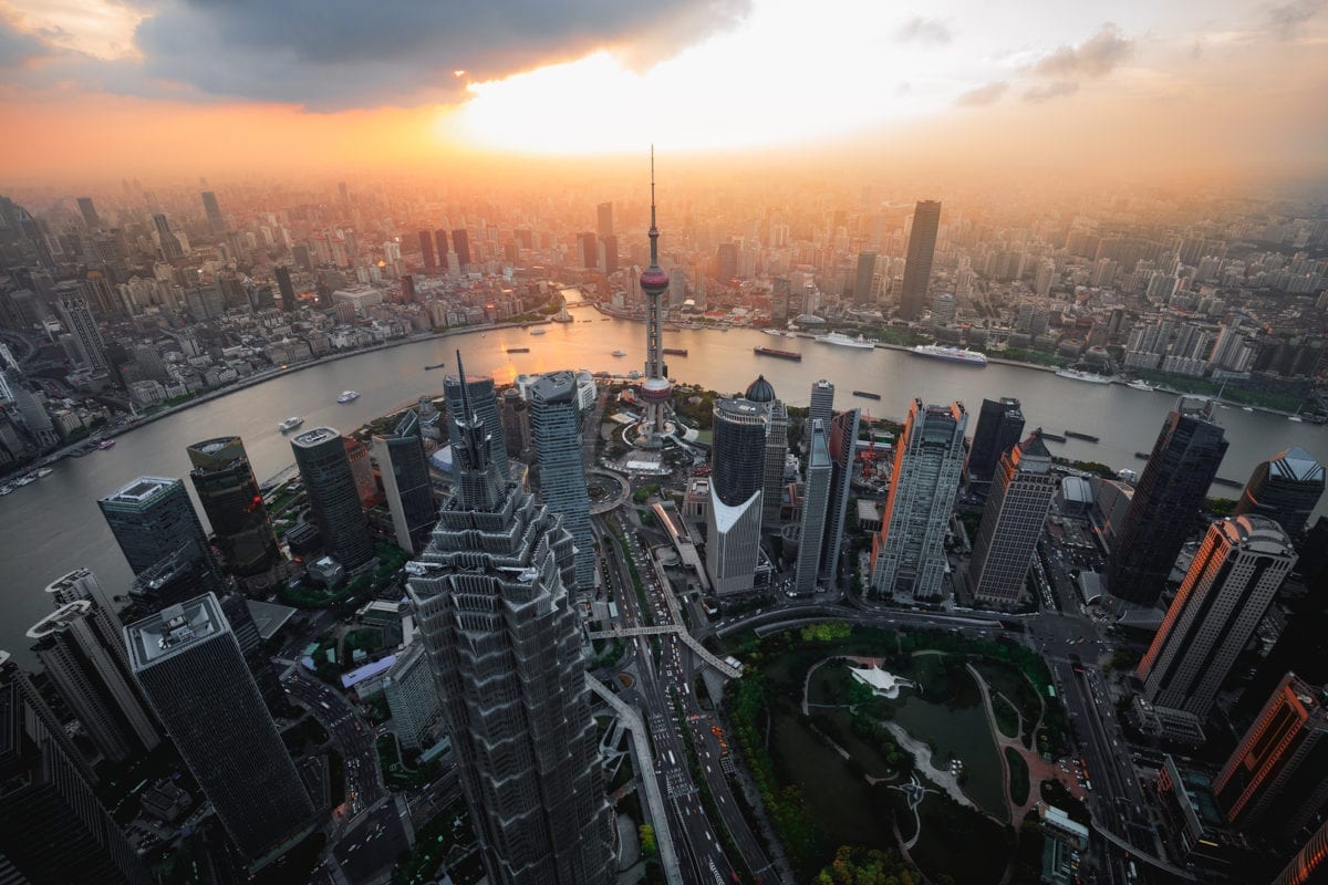 Shanghai City Skyline Cityscape, Aerial View Of Shanghai, Shangh - The ...